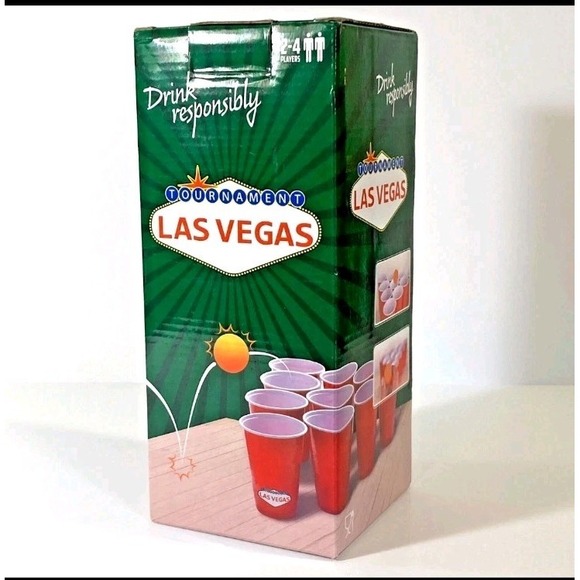 Other - Vegas Theme Drinking Game Set 24 Party Plastic Cups 3 Ping Pong Balls Gift